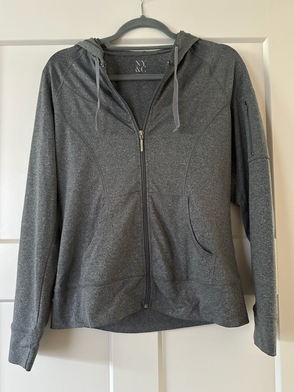 Women's Gray Athletic Zip Jacket